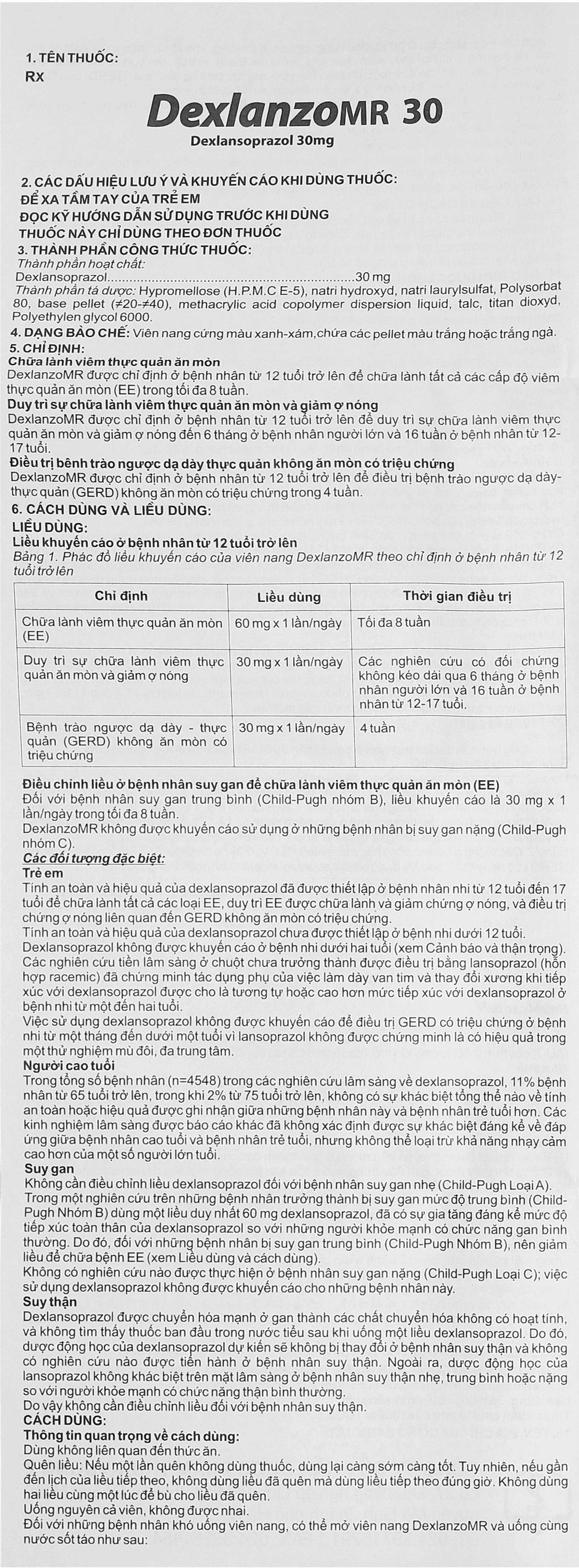 DexlanzoMR 30 điều trị viêm thực quản, trào ngược (4 vỉ x 7 viên) - 9